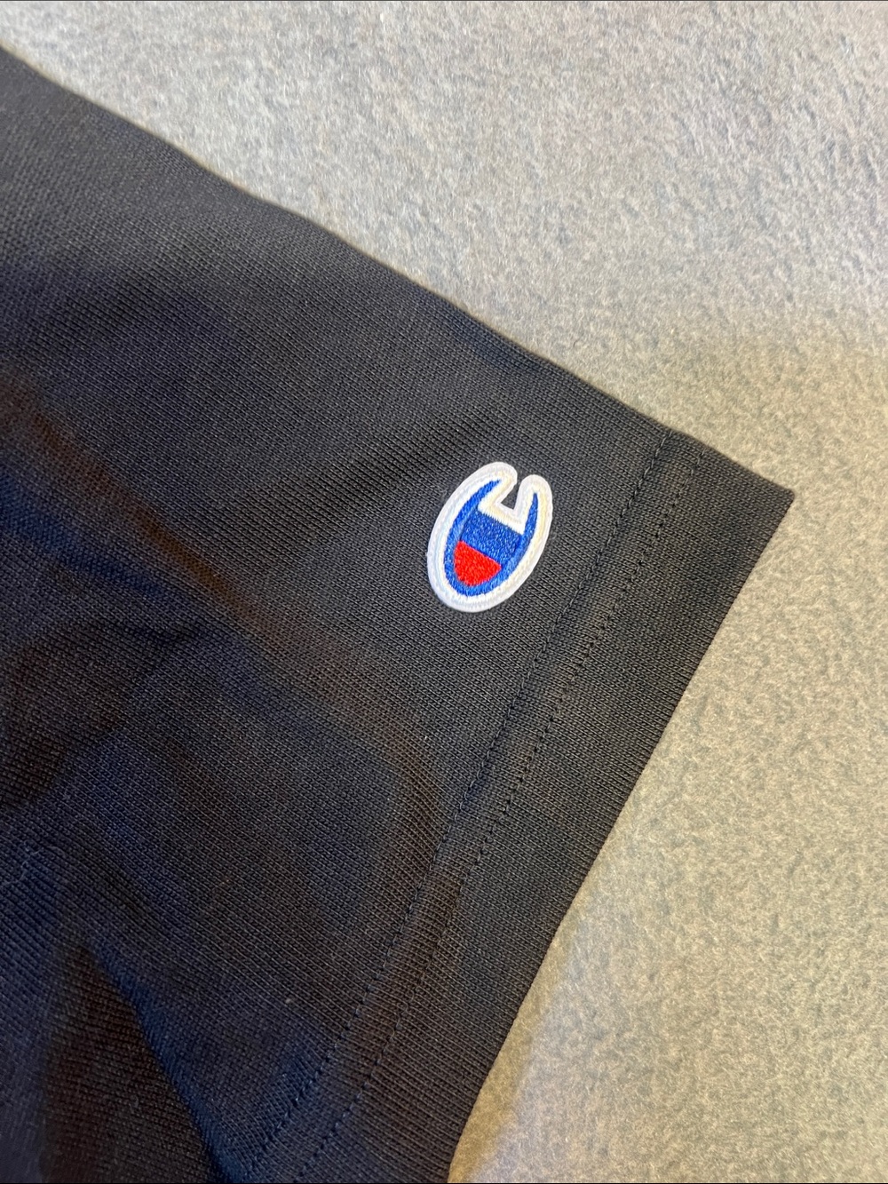 Champion Black Short Sleeve Crewneck T-Shirt with White Logo - Picture 3 of 6